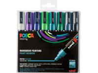 UNI POSCA MARKER SET PC5M 8 STÜCK KALTE FARBEN
