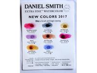 DANIEL SMITH WATERCOLOR TESTKAART-THE 8 NEW COLORS OF 2017 OP=OP