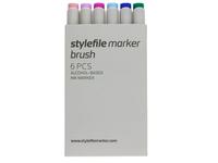 STYLEFILE BRUSH MARKERSET BR6TRY 6-DELIG TRY OUT