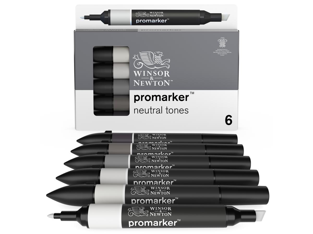 WINSOR & NEWTON PROMARKER SET NEUTRAL TONES 6X 3