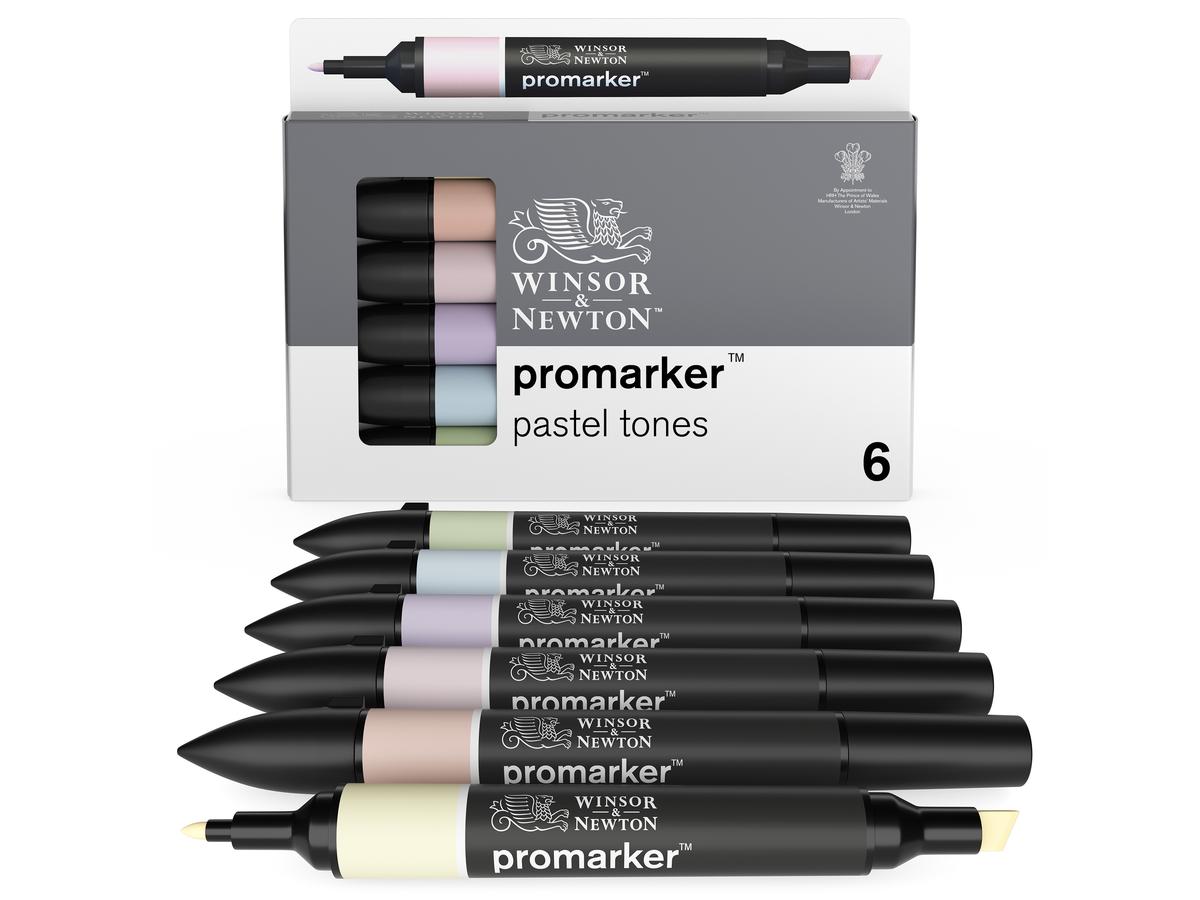 WINSOR & NEWTON PROMARKER SET PASTEL TONES 6X 3