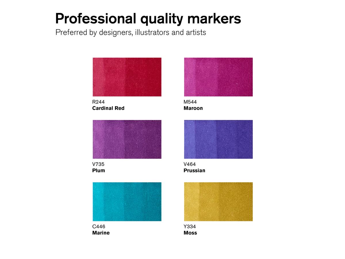 WINSOR & NEWTON PROMARKER SET RICH TONES 6X 2
