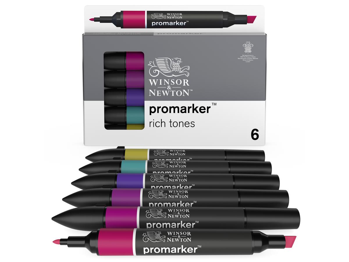 WINSOR & NEWTON PROMARKER SET RICH TONES 6X 3