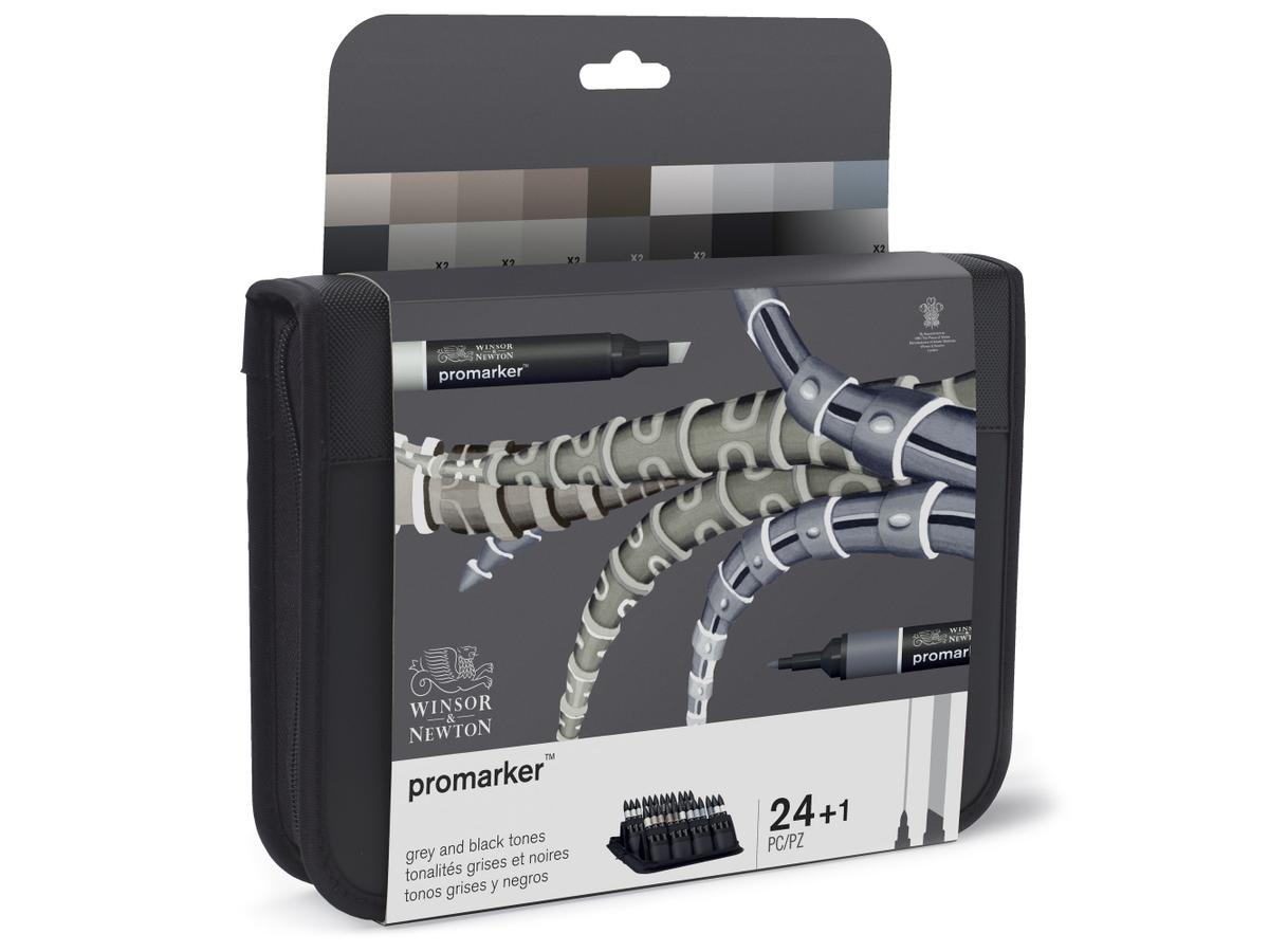 WINSOR & NEWTON PROMARKER SET GREY & BLACK TONES 24+1X IM ETUI 4