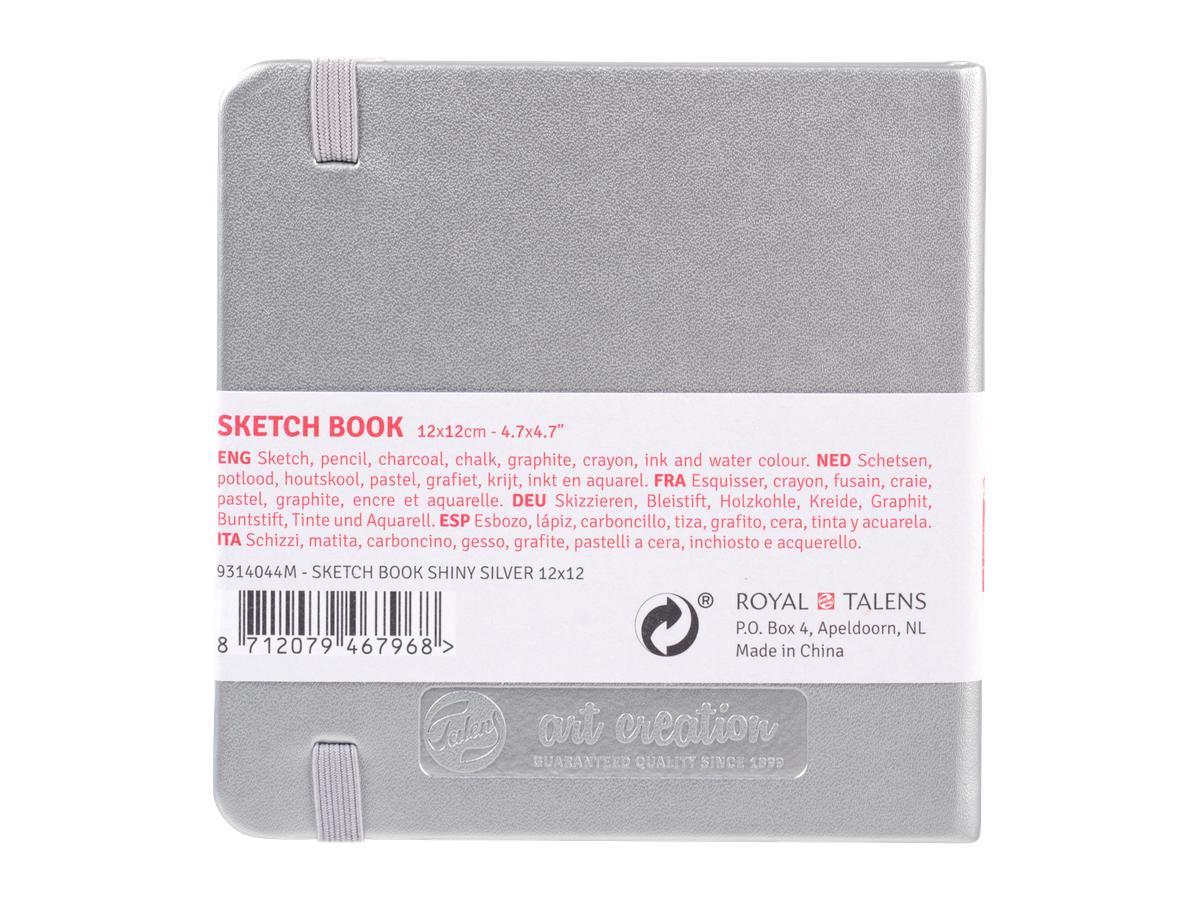 TALENS ART CREATION SKIZZENBUCH GLÄNZEND SILBER 12X12CM 140G 80 BLATT 2