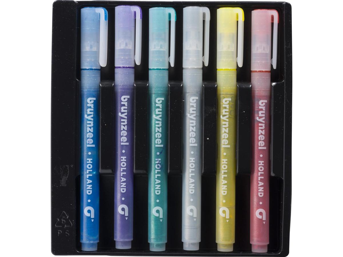 BRUYNZEEL KIDS GLITTER VILTSTIFTEN SET 6 STUKS 2