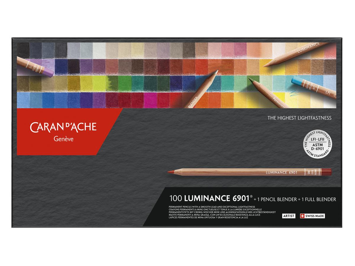 CARAN D' ACHE LUMINANCE BUNTSTIFTE 100STÜCK + 2 BLENDER 2
