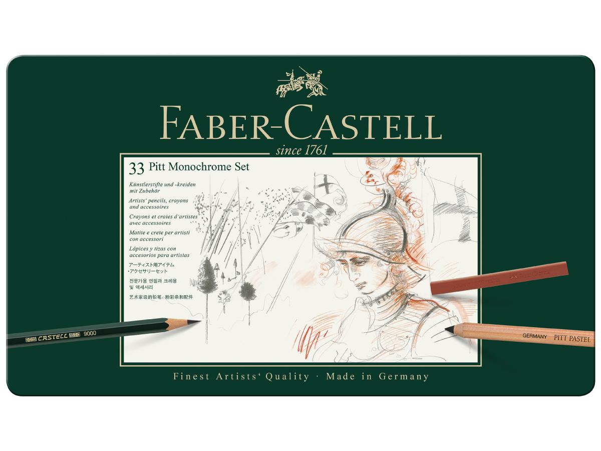 FABER CASTELL PITT MONOCHROME SET 33-TEILIG FC-112977 2