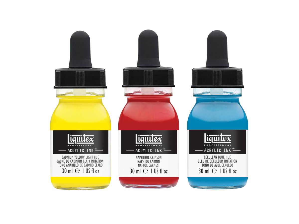 LIQUITEX ARTIST ACRYLIC INK SET 3X30ML ESSENTIALS 3