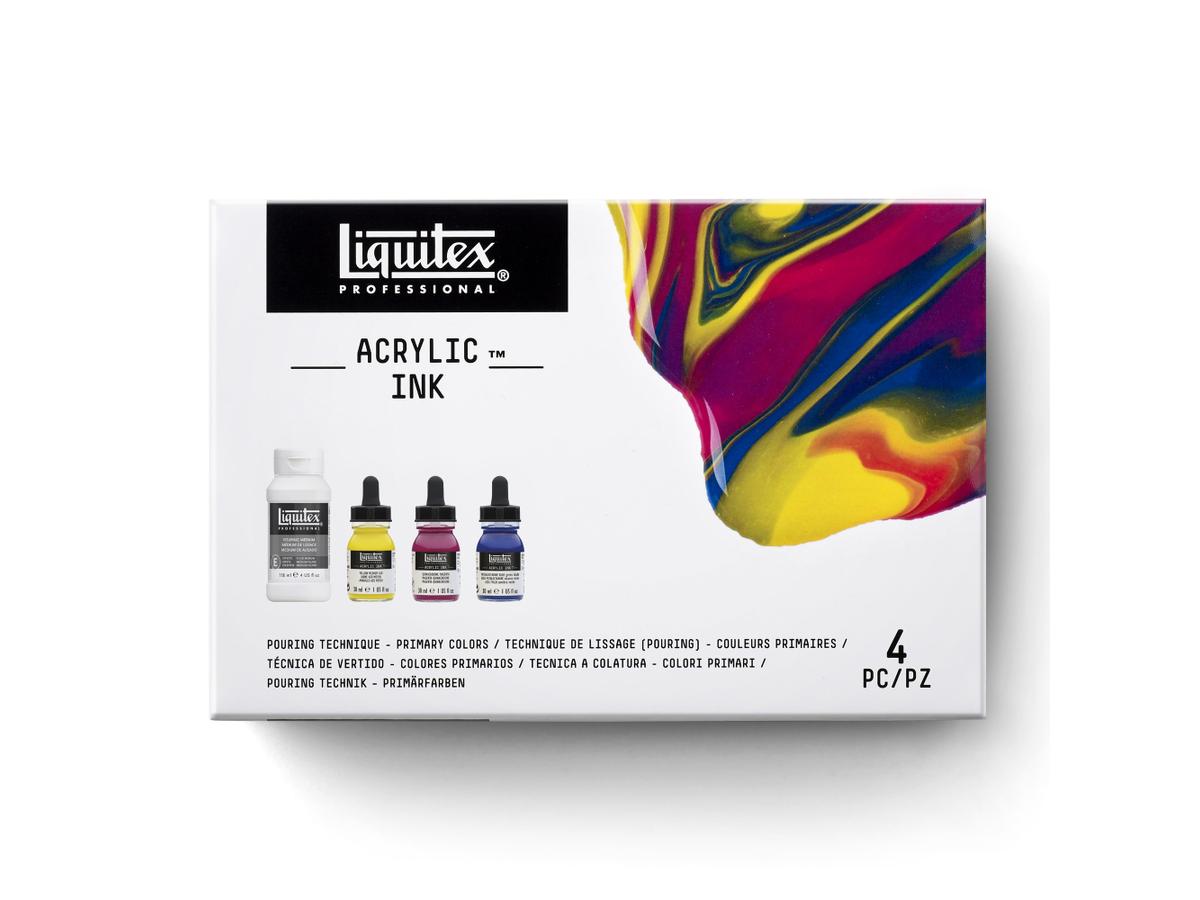 LIQUITEX ARTIST ACRYLIC INK SET POURING PRIMARY COLORS 3X30ML 4