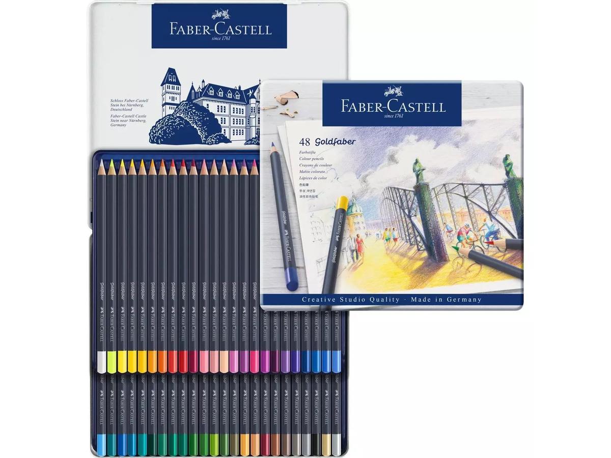 FABER CASTELL GOLDFABER FARBSTIFTE 48ER SET METALLETUI FC-114748 3
