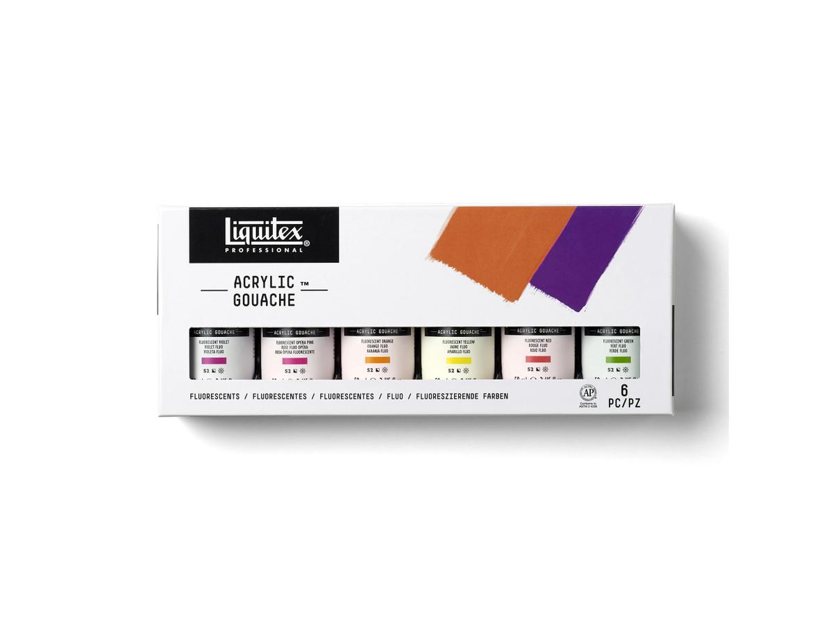 LIQUITEX ACRYLIC GOUACHE SET 6X59ML FLUORESZENZ FARBEN 3