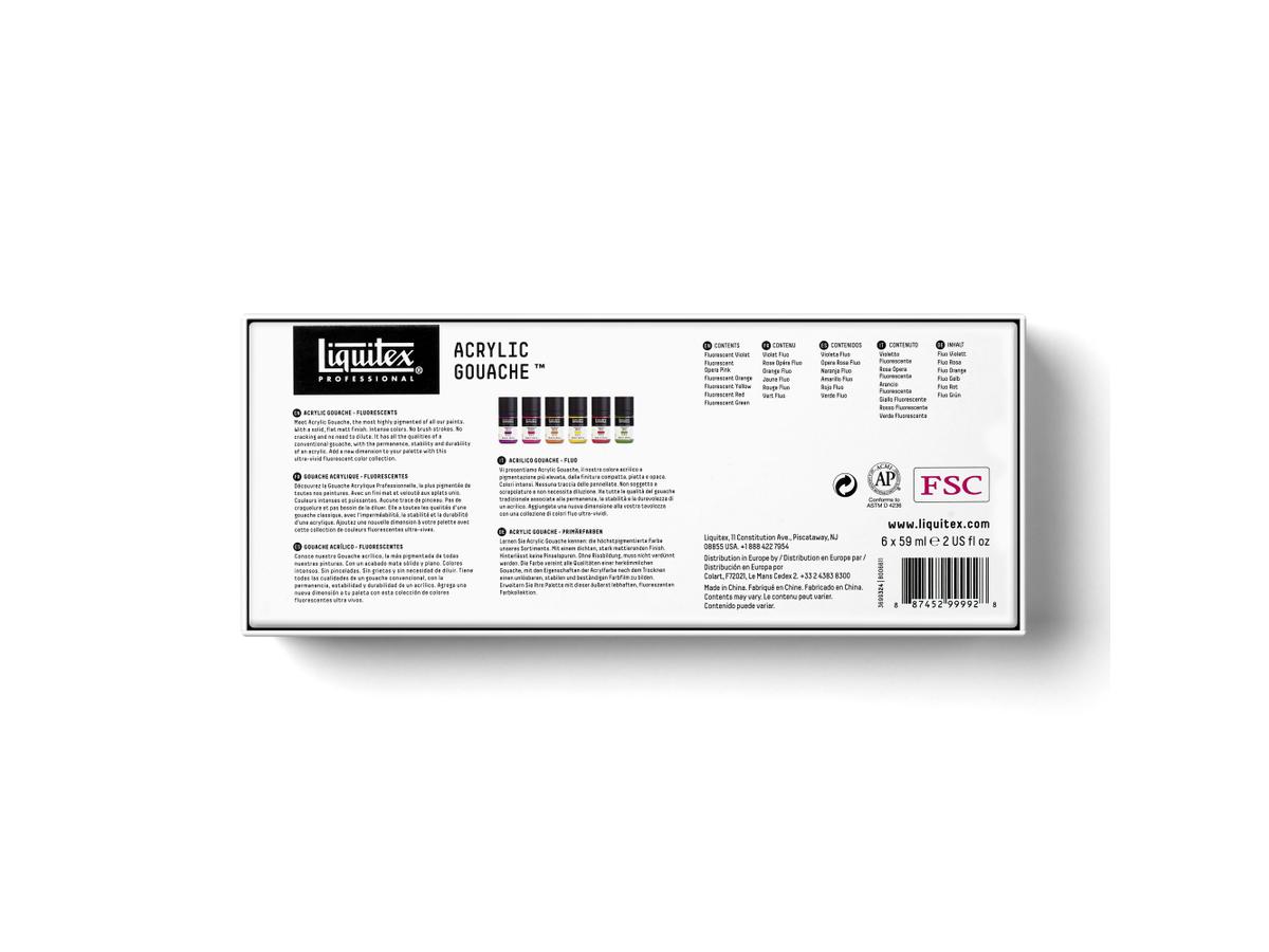 LIQUITEX ACRYLIC GOUACHE SET 6X59ML FLUORESZENZ FARBEN 4