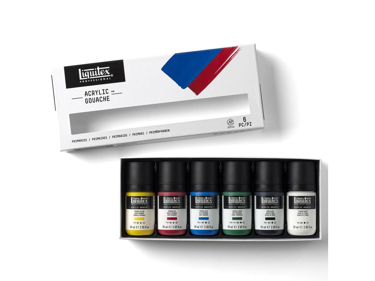 LIQUITEX ACRYLIC GOUACHE SET 6X59ML PRIMÄRFARBEN 5