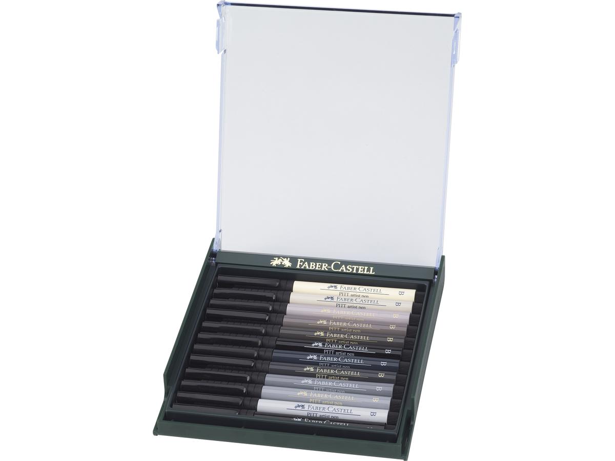 FABER-CASTELL PITT ARTIST BRUSH PEN SET GRAY TONES 12ST 3