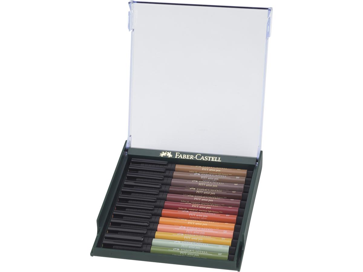 FABER-CASTELL PITT ARTIST BRUSH PEN SET EARTH TONES 12ST 3