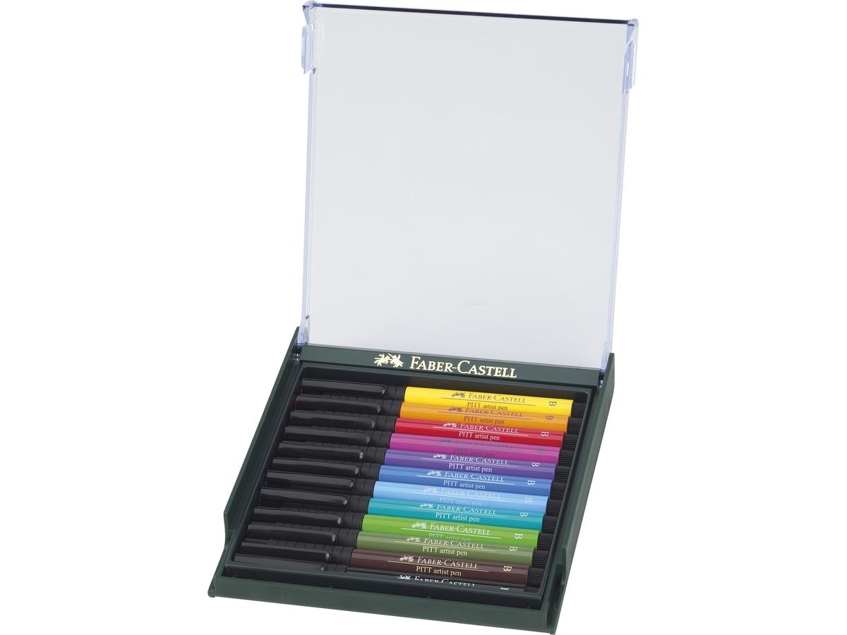 FABER-CASTELL PITT ARTIST BRUSH PEN SET BASIC TONES 12ST 4