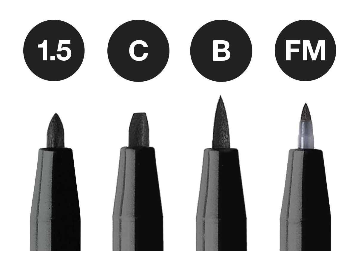 FABER-CASTELL PITT ARTIST PEN STIFTE SET  4 STÜCK BLACK 2
