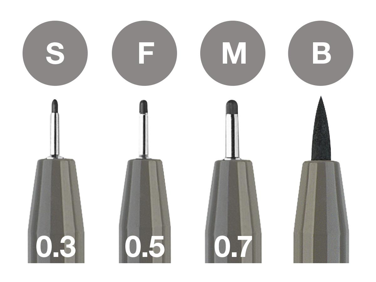 FABER-CASTELL PITT ARTIST PEN STIFTE SET  4 STÜCK WARMES GRAU 2