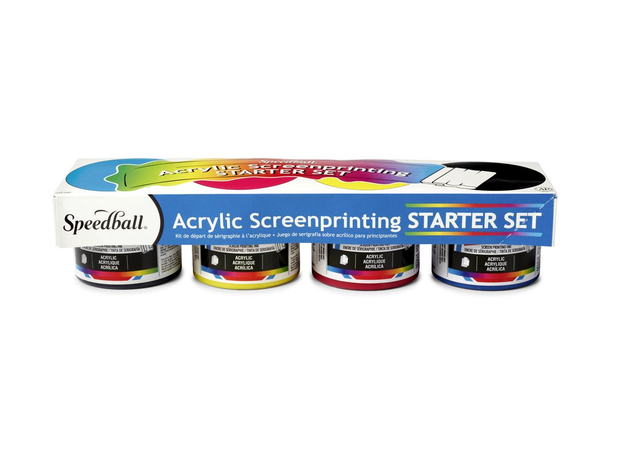 SPEEDBALL ACRYLIC SCREEN PRINTING INK STARTER SET 4X118ML 2