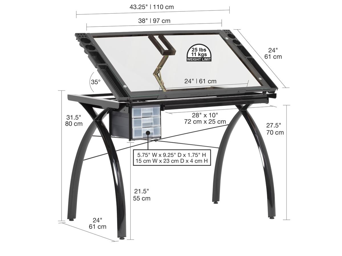 STUDIO DESIGNS FUTURA CRAFT STATION ZEICHENTISCH SCHWARZ  5