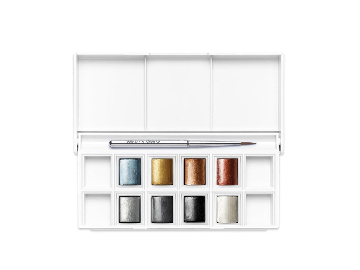 WINSOR & NEWTON COTMAN 8ER METALLIC AQUARELLFARBEN SET 2