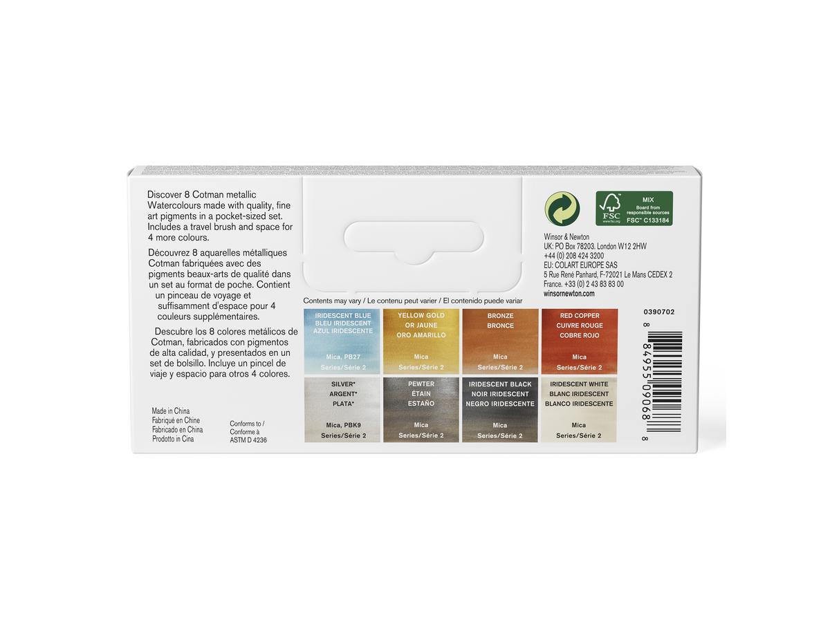 WINSOR & NEWTON COTMAN 8ER METALLIC AQUARELLFARBEN SET 3