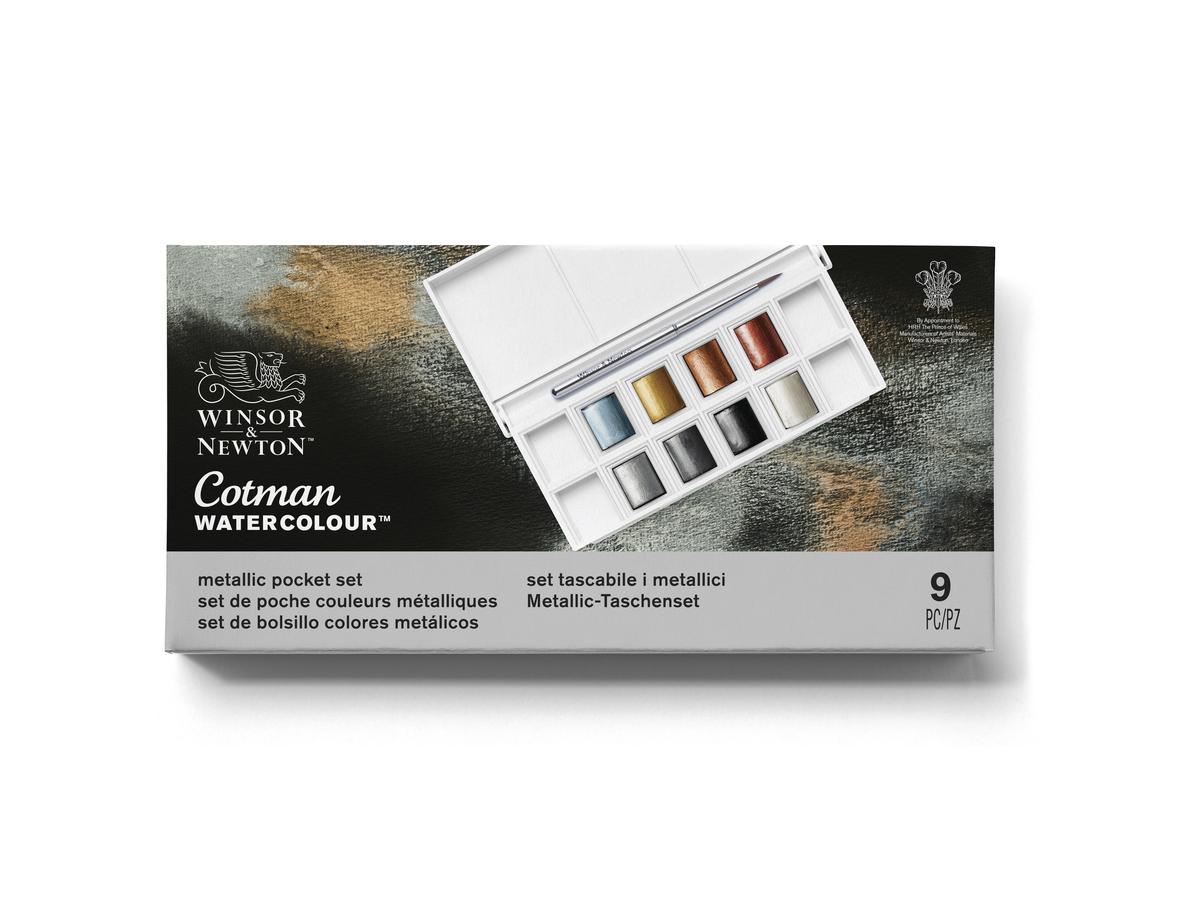 WINSOR & NEWTON COTMAN 8ER METALLIC AQUARELLFARBEN SET 4
