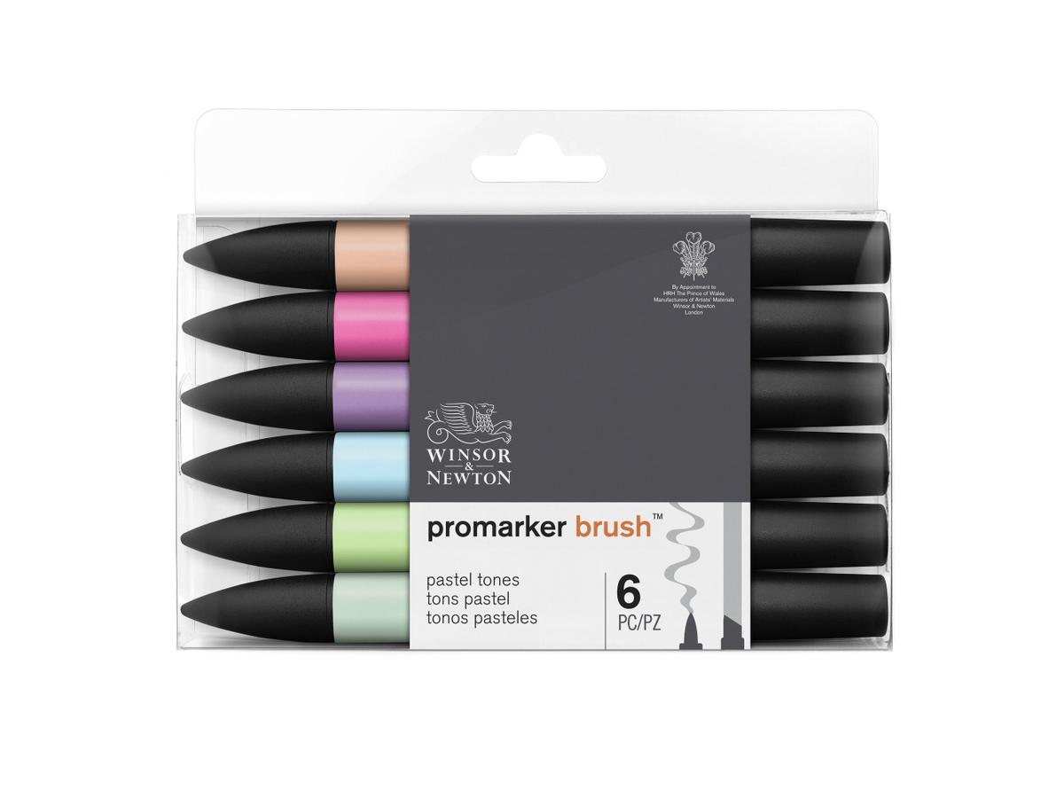 WINSOR & NEWTON PROMARKERSET BRUSH PASTEL TONES 6STÜCK 3