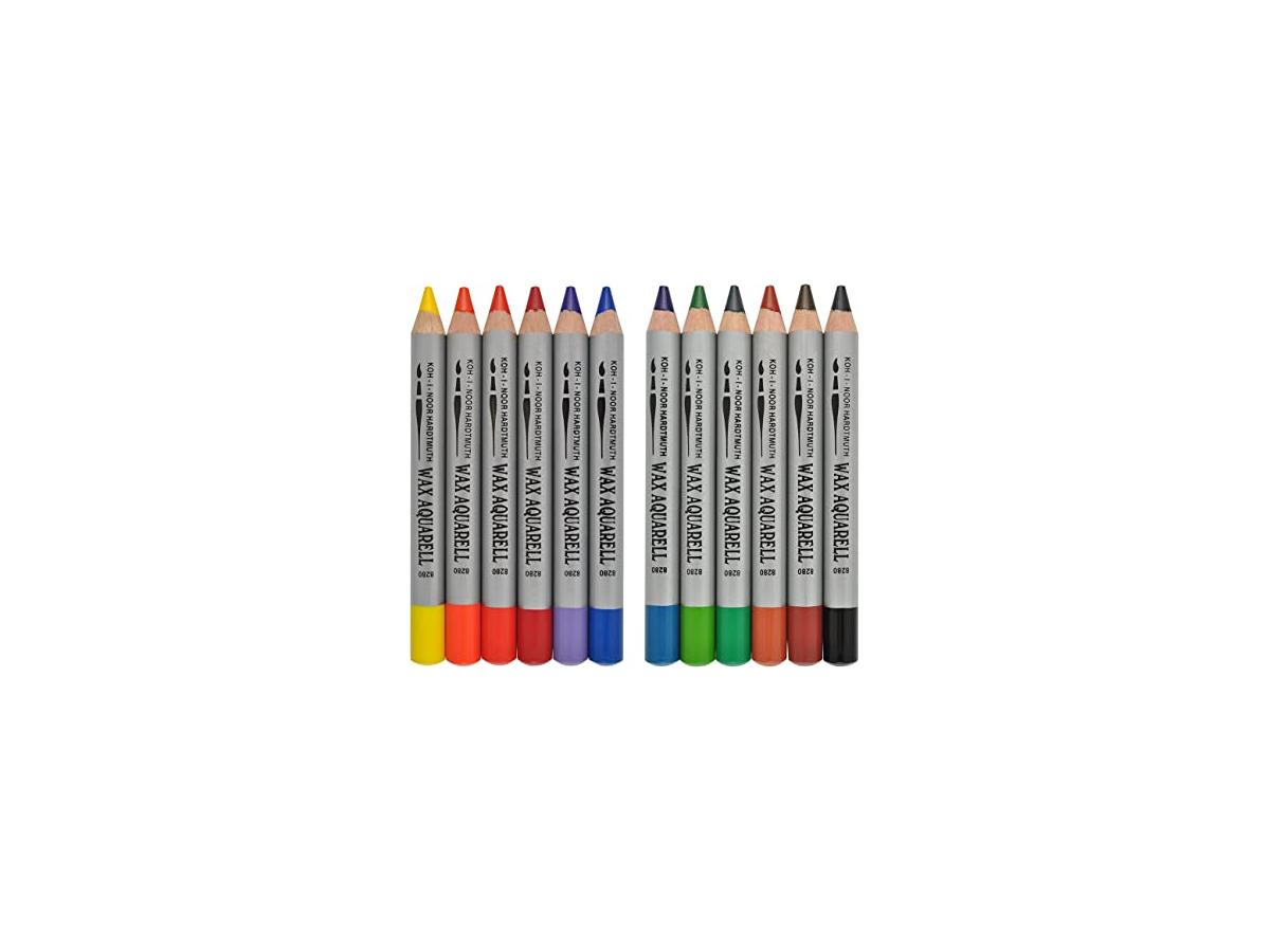 KOH-I-NOOR WAX AQUAREL PASTELPOTLODENSET 12-DELIG IN KARTON 2