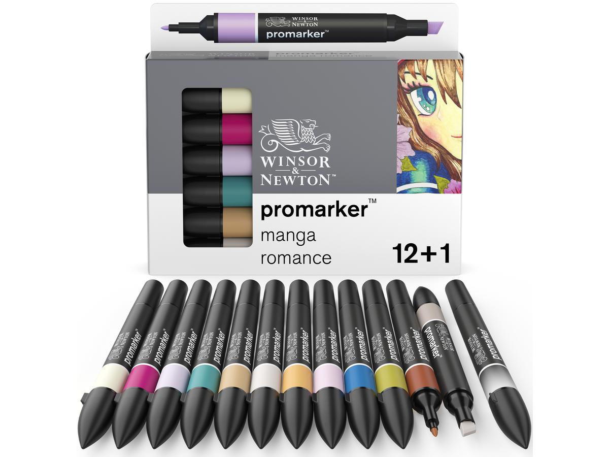 WINSOR & NEWTON PROMARKERSET MANGA ROMANCE 12X+1BLENDER 3