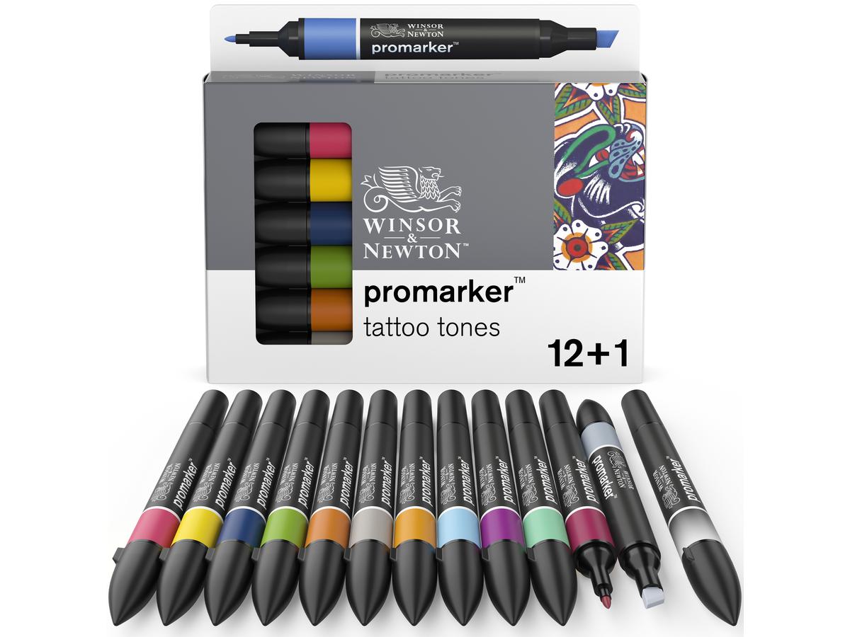 WINSOR & NEWTON PROMARKERSET MANGA TATTOO TONES 12X +1BLENDER 3
