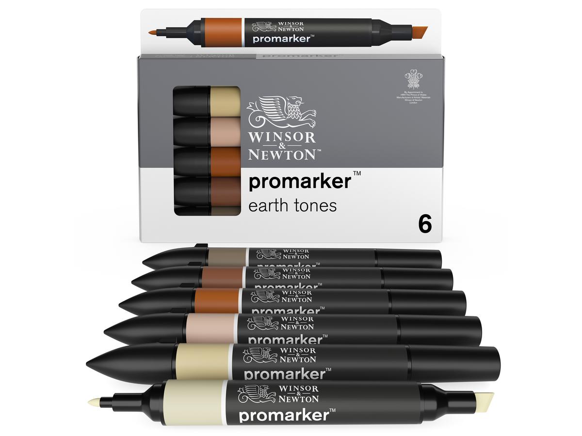 WINSOR & NEWTON PROMARKERSET EARTH TONES 6X
 3