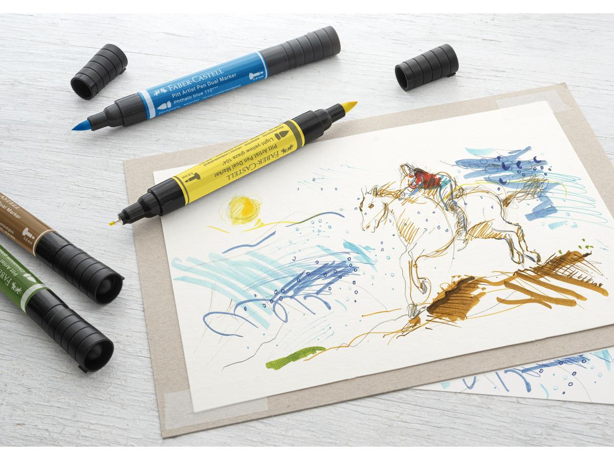 FABER-CASTELL PITT ARTIST PEN DUAL MARKER SET 5X 4