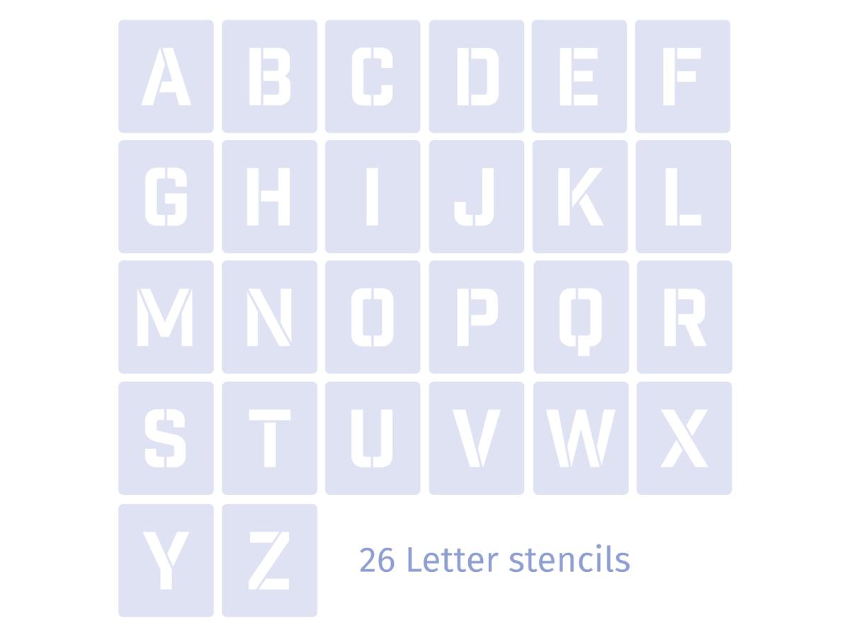 QBIX SCHABLONEN ALPHABET SET 26 STÜCK 5CM SAN SERIF 2