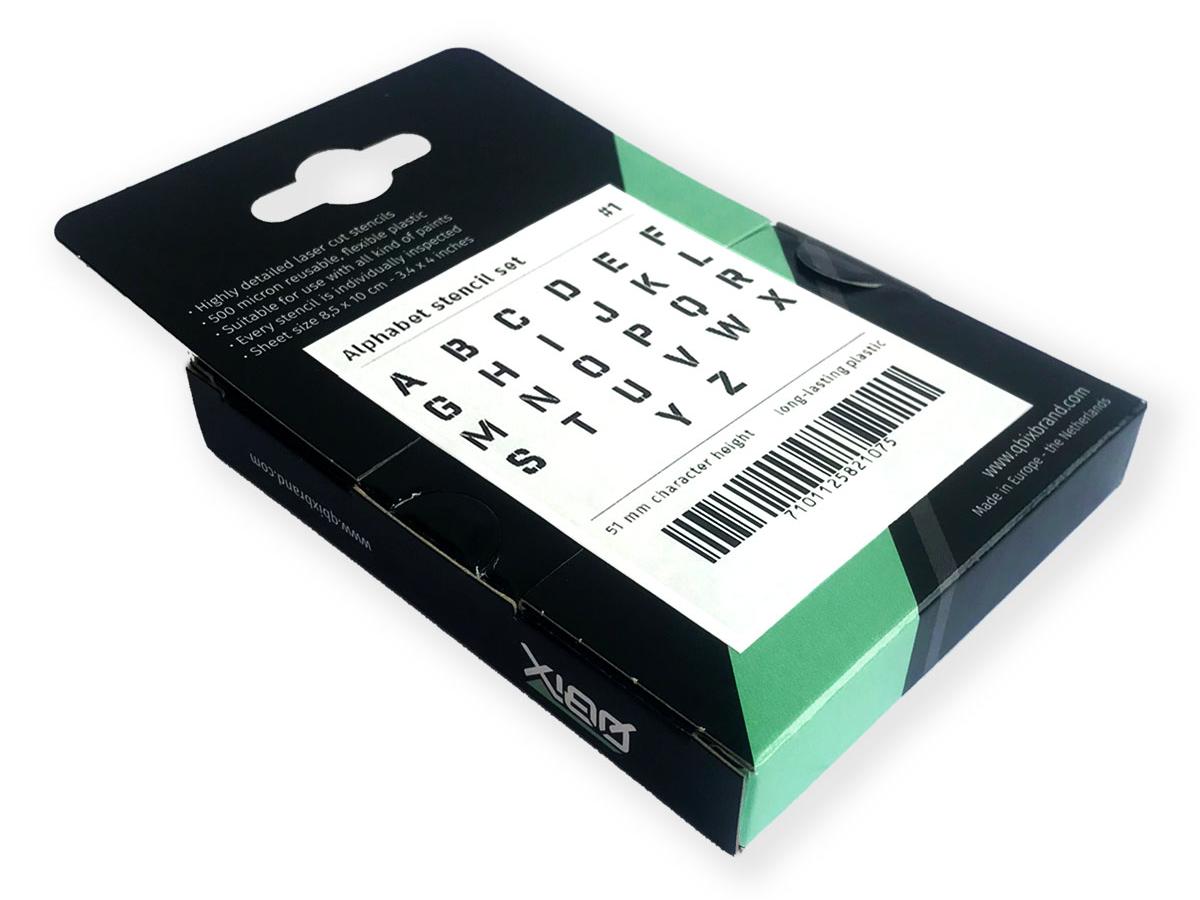 QBIX SCHABLONEN ALPHABET SET 26 STÜCK 5CM SAN SERIF 3