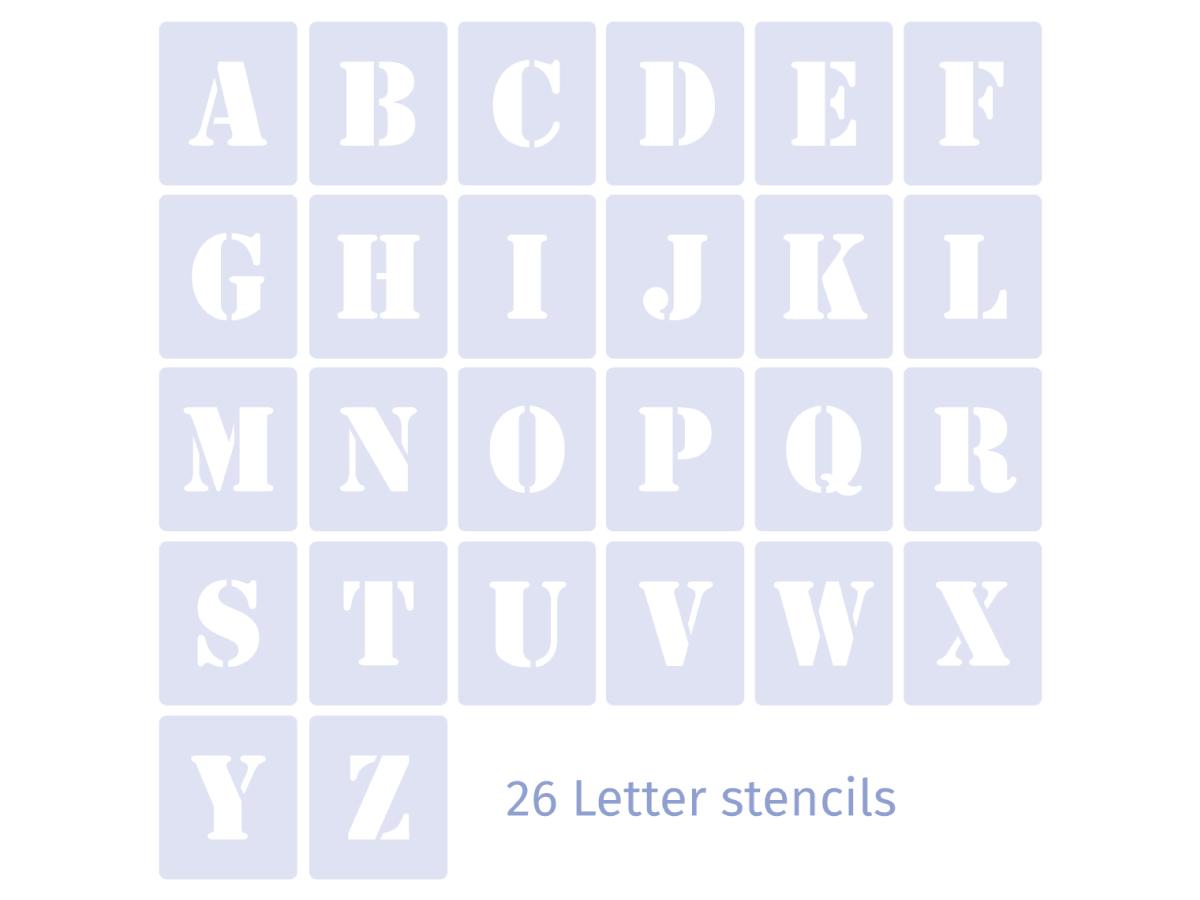 QBIX SCHABLONEN ALPHABET SET 26 STÜCK 5CM SERIF 2