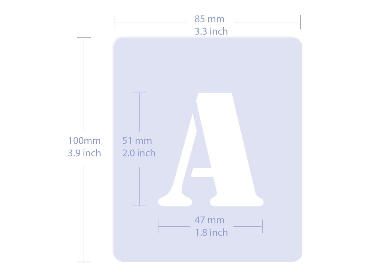 QBIX SCHABLONEN ALPHABET SET 26 STÜCK 5CM SERIF 4