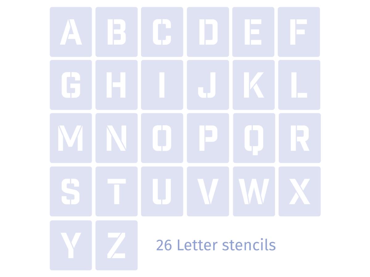 QBIX SCHABLONEN ALPHABET SET 26 STÜCK 7CM SAN SERIF 2