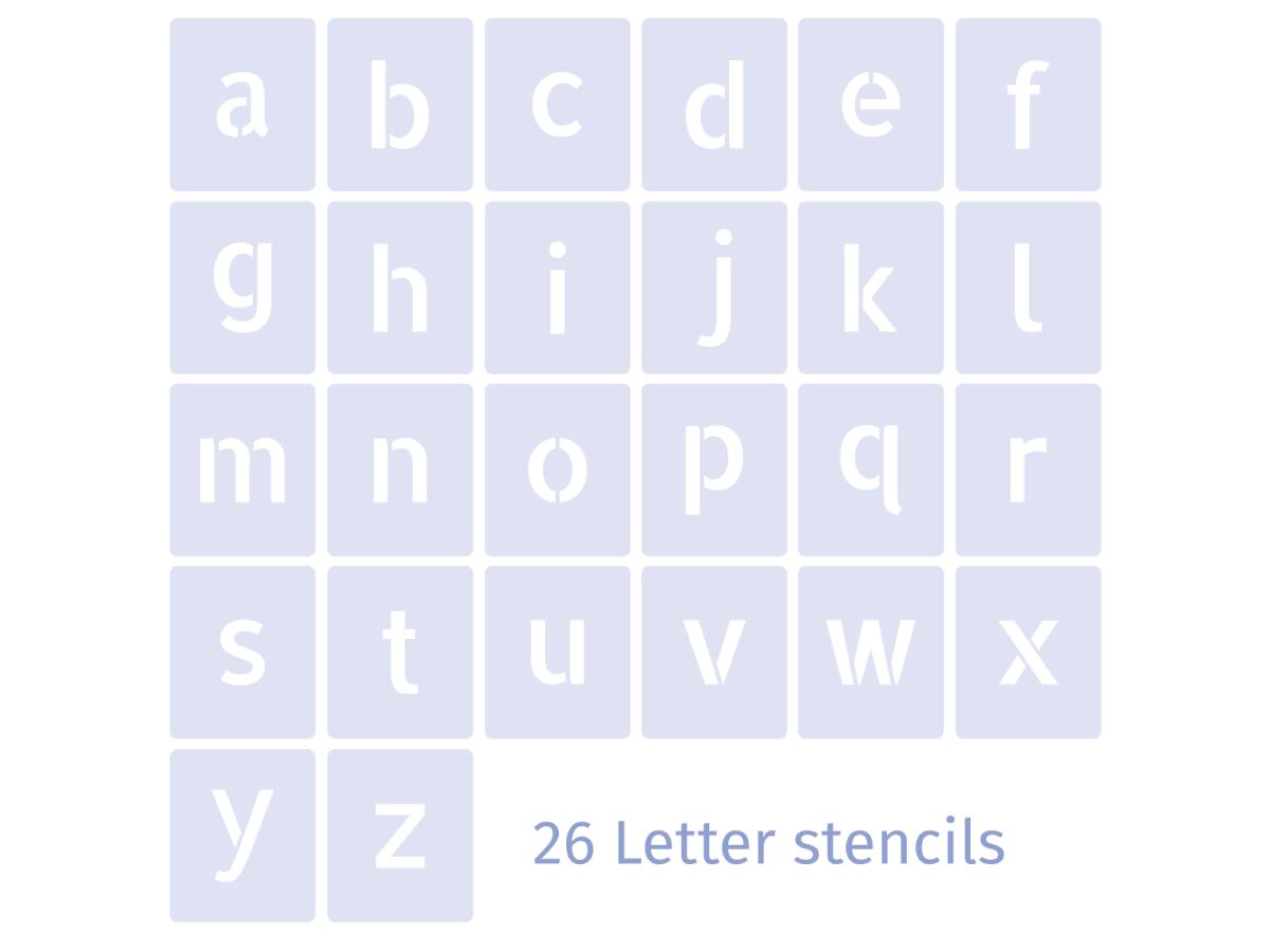 QBIX SCHABLONEN ALPHABET SET 26 STÜCK 7CM KLEIN 2