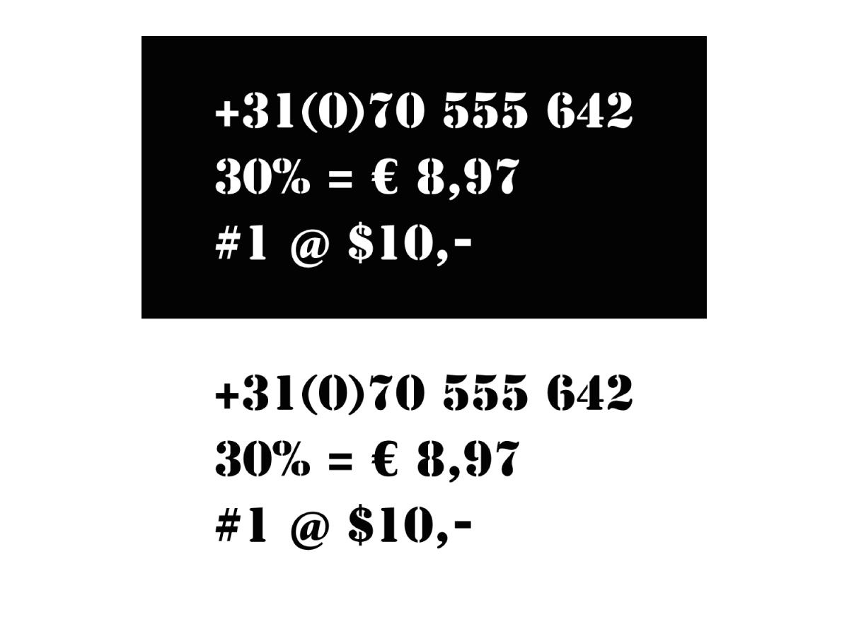 QBIX SCHABLONEN SET ZAHLEN & INTERPUNKTION 26 STÜCK 7CM SERIF 5