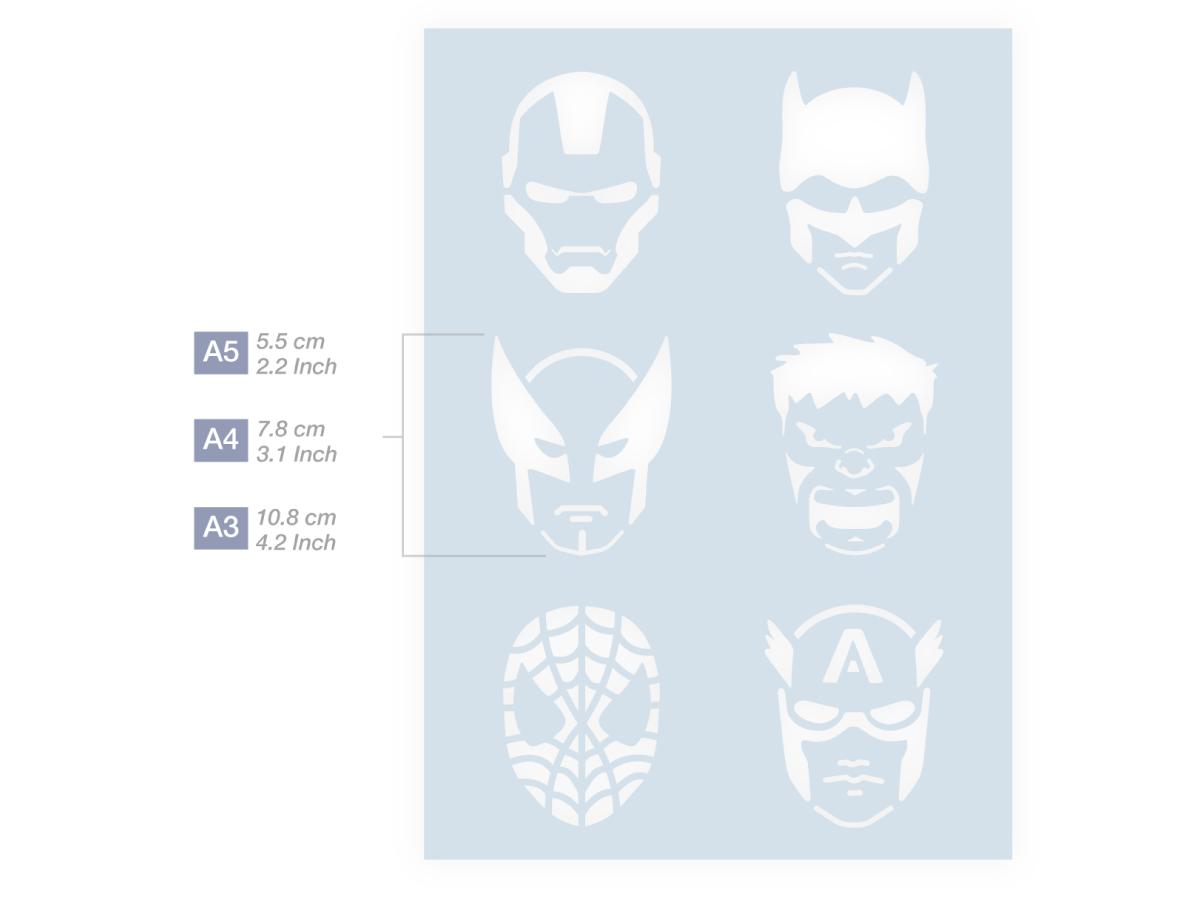 QBIX SCHABLONE ICON 2: SUPERHEROS A5 3