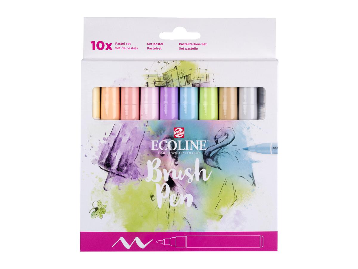 TALENS ECOLINE® BRUSH PEN MARKER SET 10X PASTEL 3