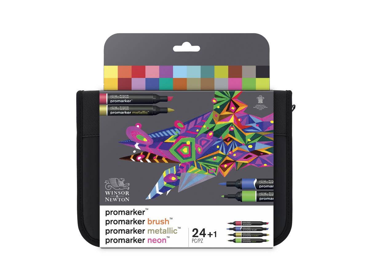 WINSOR & NEWTON PROMARKER SET MIXED 24 STUKS IN ETUI 2