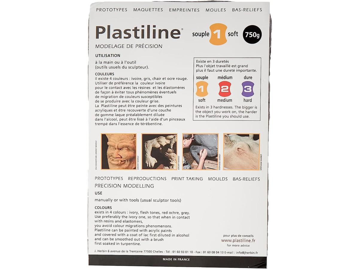 PLASTILINE DUNKELGRAU HÄRTE 40 750 GRAMM 2