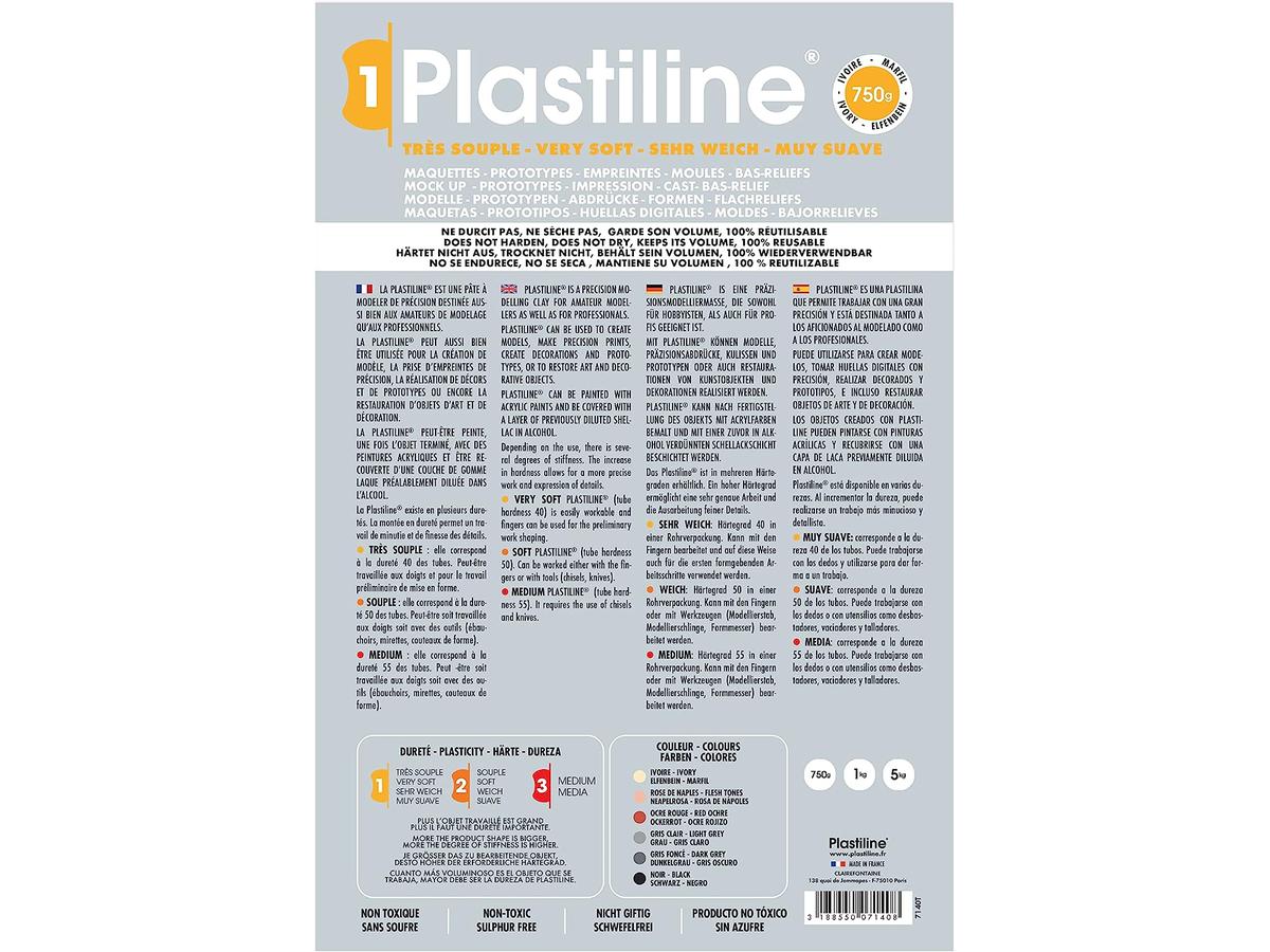 PLASTILINE ELFENBEIN HÄRTE 40 750 GRAMM 2