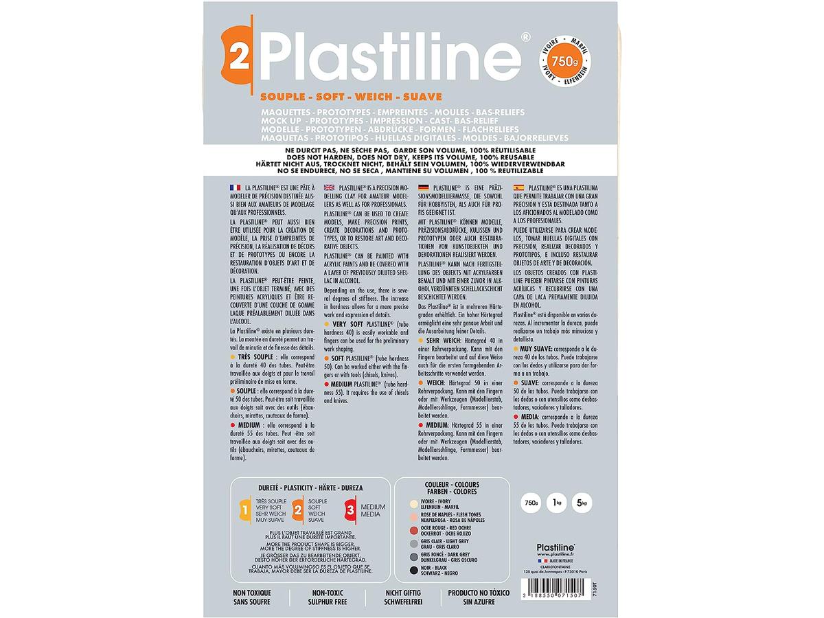PLASTILINE ELFENBEIN HÄRTE 50 750 GRAMM 2