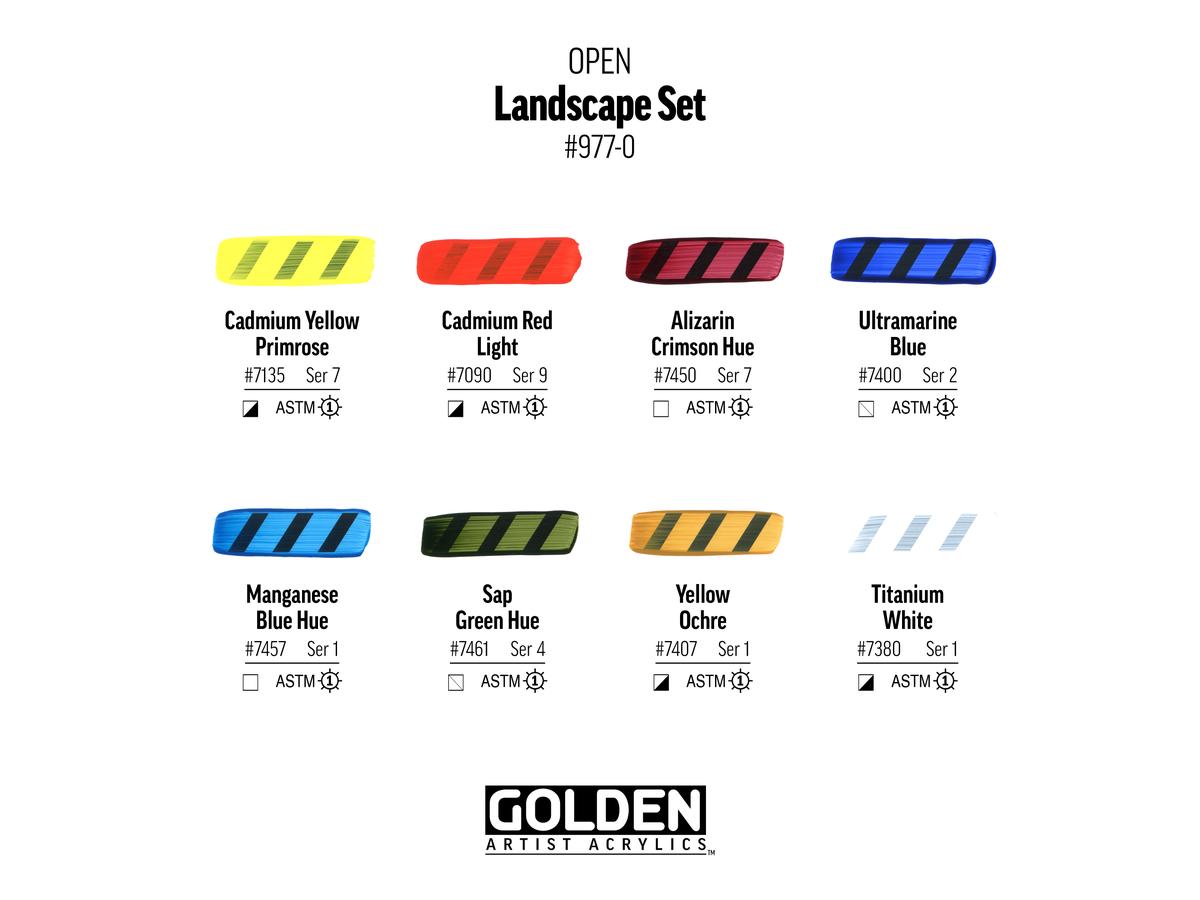 GOLDEN ACRYL OPEN LANDSCAPE SET 9X 22ML 3