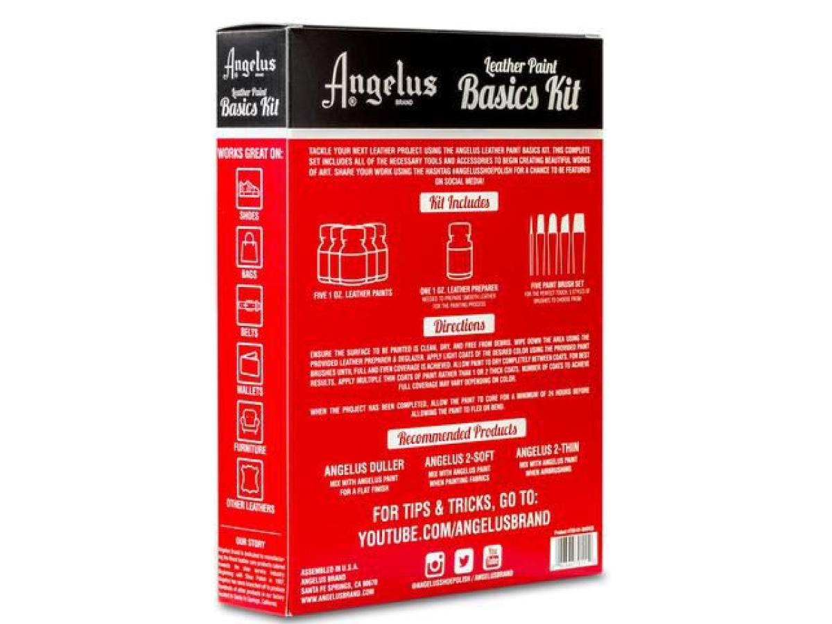 ANGELUS LEDERFARBE STARTER SET 5X + PINSEL 2