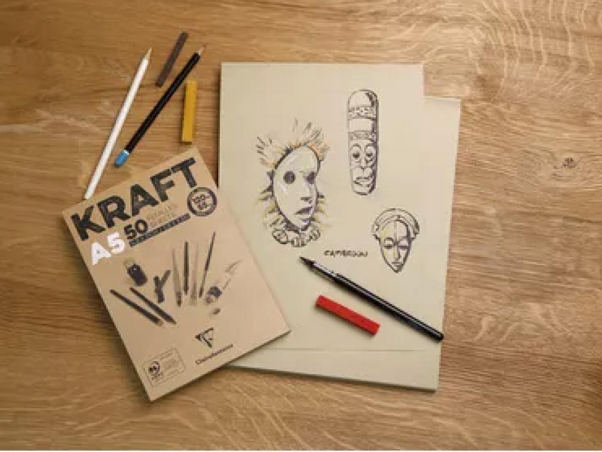 CLAIREFONTAINE KRAFT SKIZZENPAPIER A4 90 GRAMM 100 BLATT 2